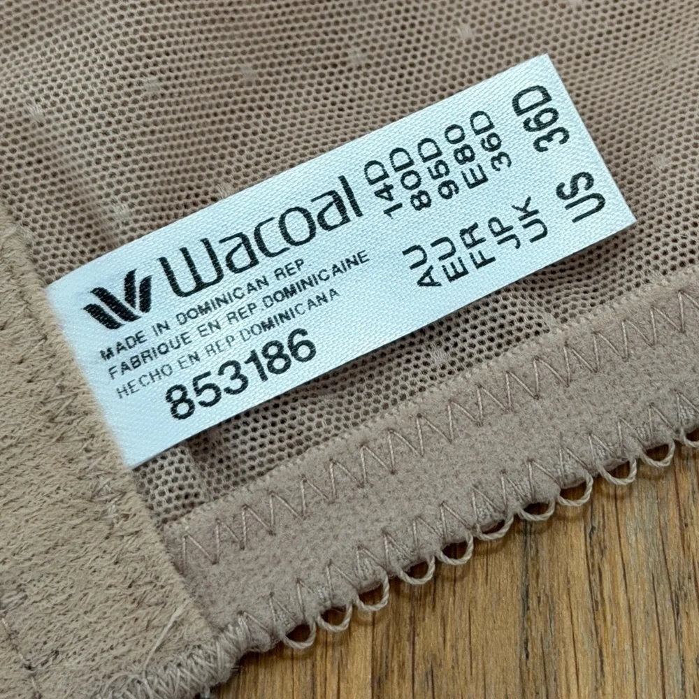 Wacoal 36D Nude Retro Chic Seamless Underwire Contour Bra Style 853186 - Picture 9 of 11